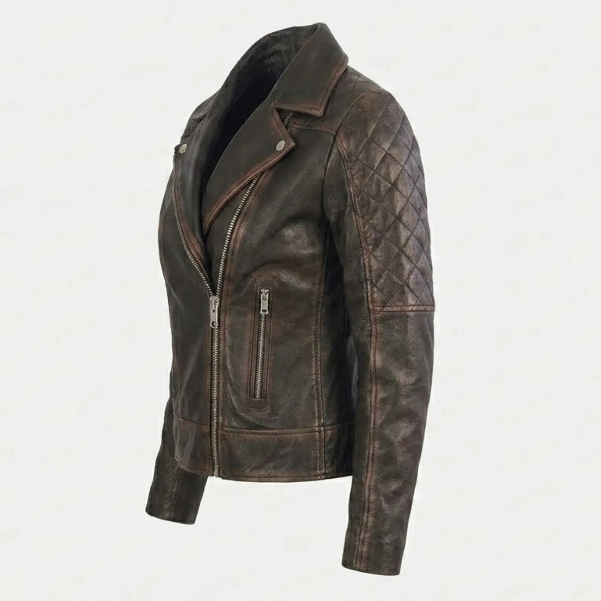 Women's distressed rub-off leather jacket – RXD Leather