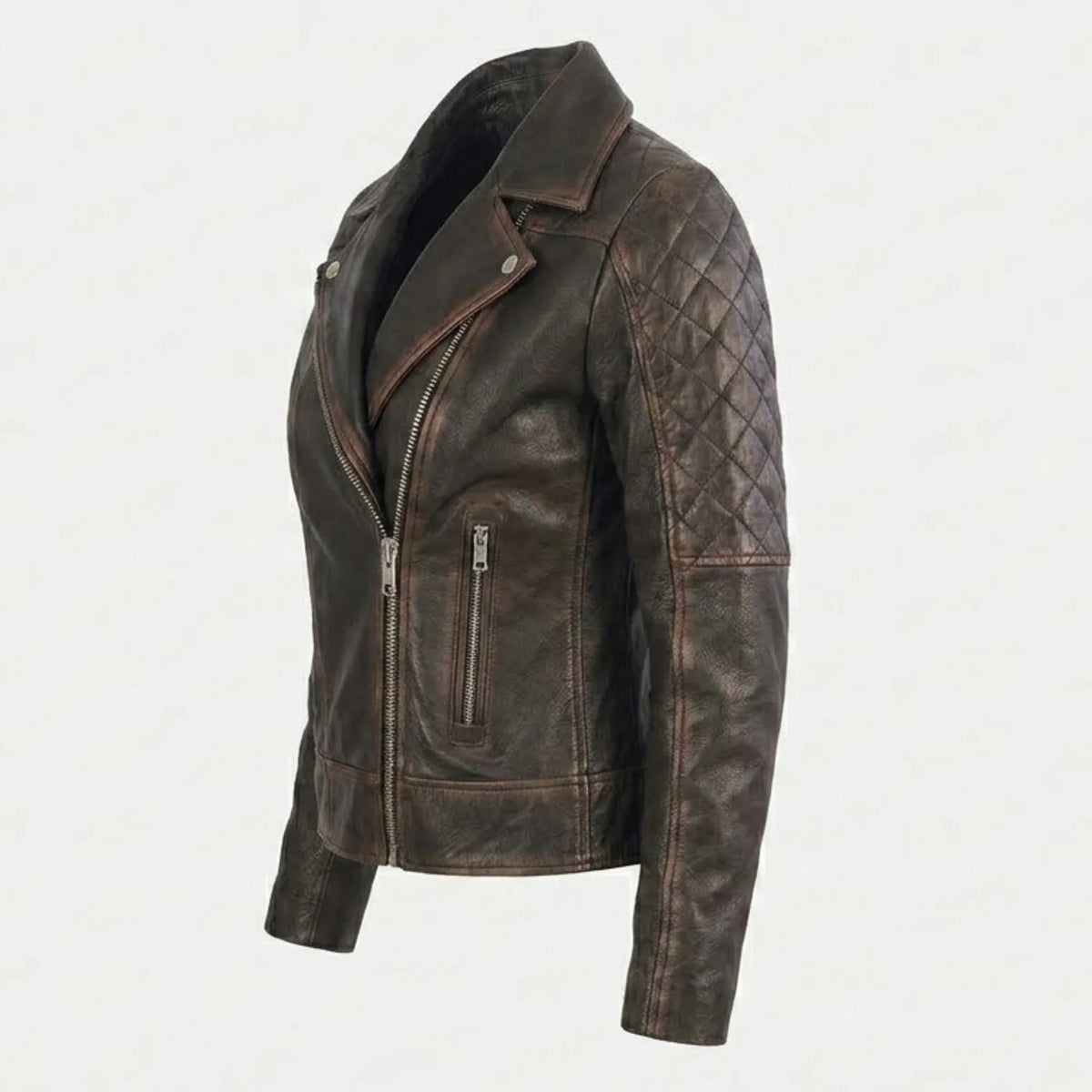 Women's distressed rub-off leather jacket – RXD Leather