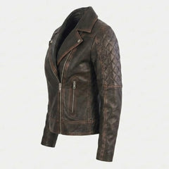 Women's distressed rub-off leather jacket – RXD Leather