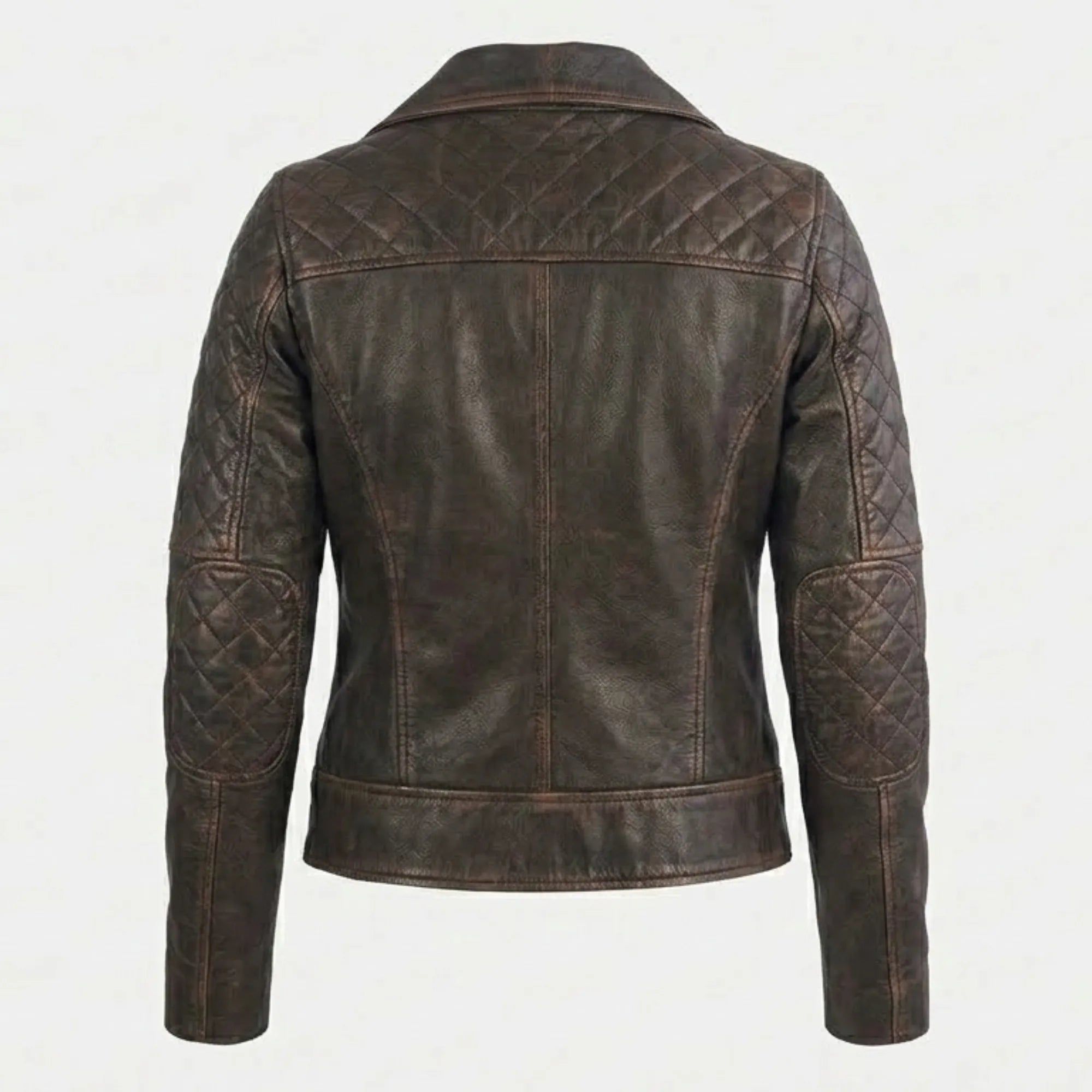 Women's vintage brown biker jacket with notch collar – RXD Leather