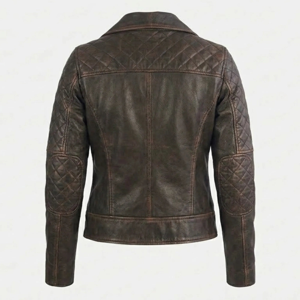 Women's vintage brown biker jacket with notch collar – RXD Leather