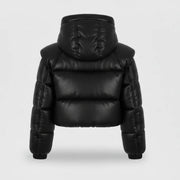 Women's black quilted sheepskin puffer jacket – RXD Leather