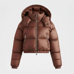 Women Chocolate Down Puffer Jacket Oversized Winter Streetwear - RXD Leather 00341 