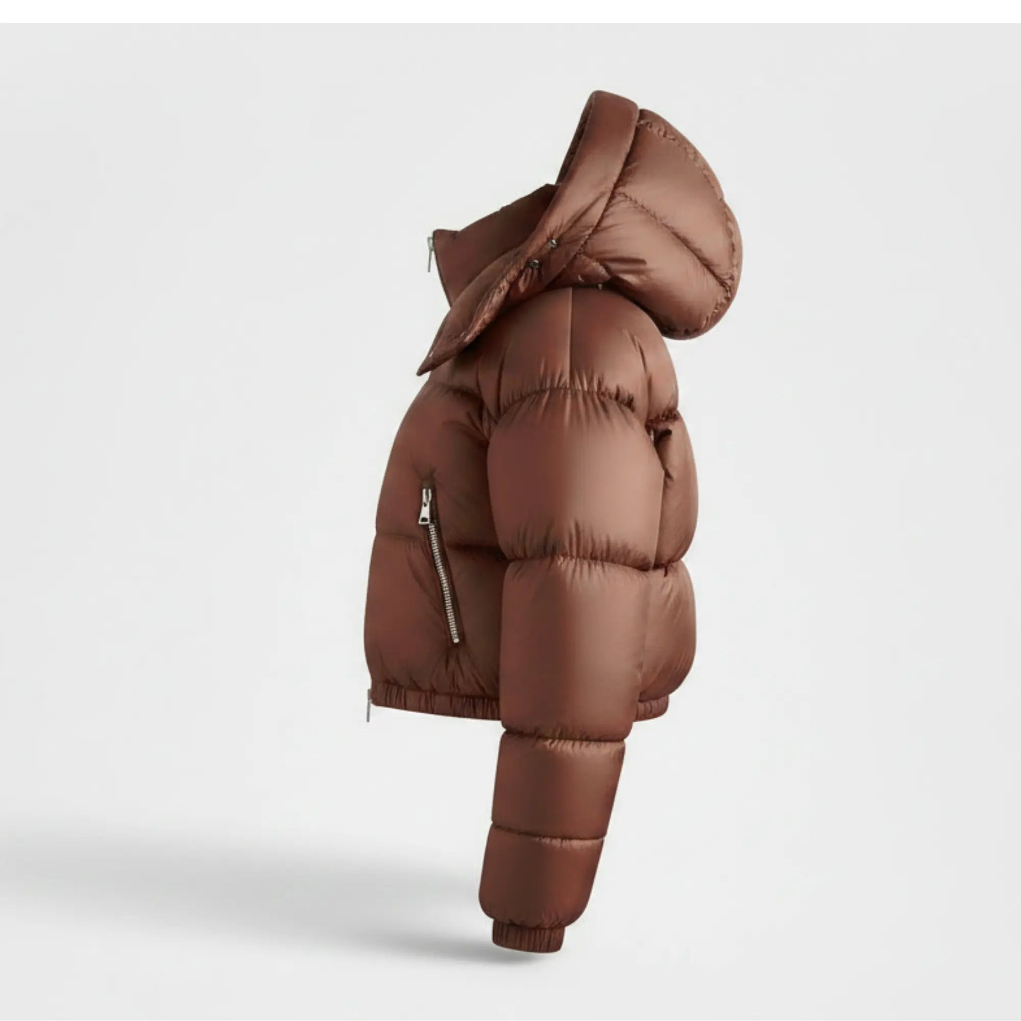 Women Chocolate Down Puffer Jacket Oversized Winter Streetwear - RXD Leather 00341 