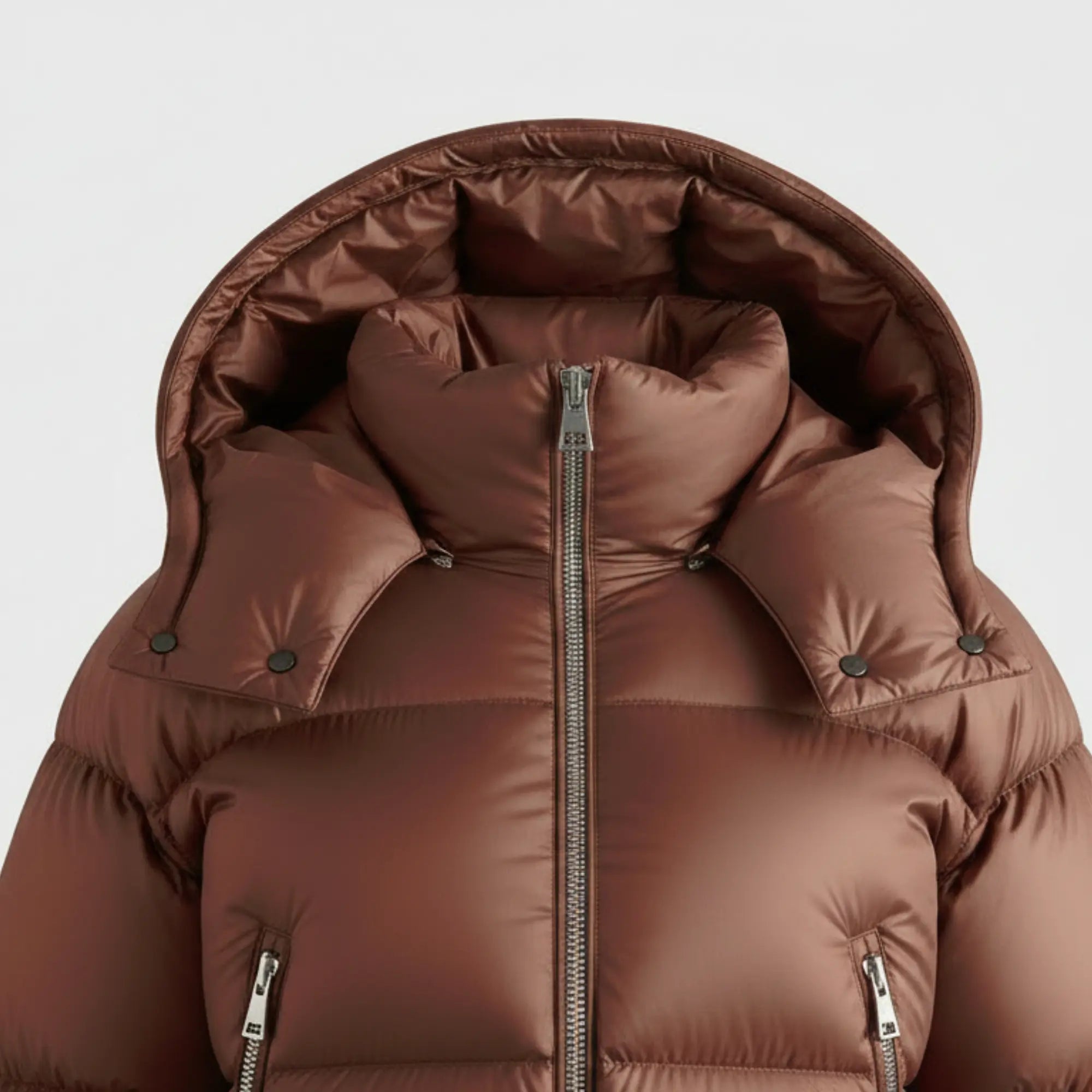 Women Chocolate Down Puffer Jacket Oversized Winter Streetwear - RXD Leather 00341 