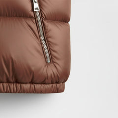 Women Chocolate Down Puffer Jacket Oversized Winter Streetwear - RXD Leather 00341 