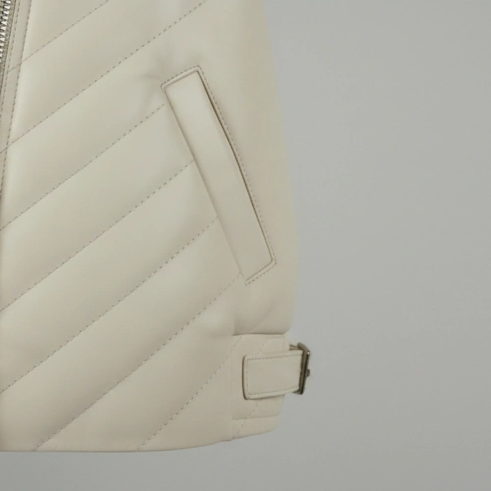 Women's beige bomber jacket back – RXD Leather