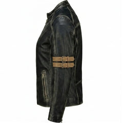 Women's black leather jacket with quilted lining – RXD Leather