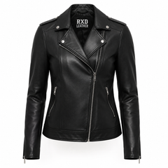 Women's black leather zip blazer, tall fit – RXD Leather