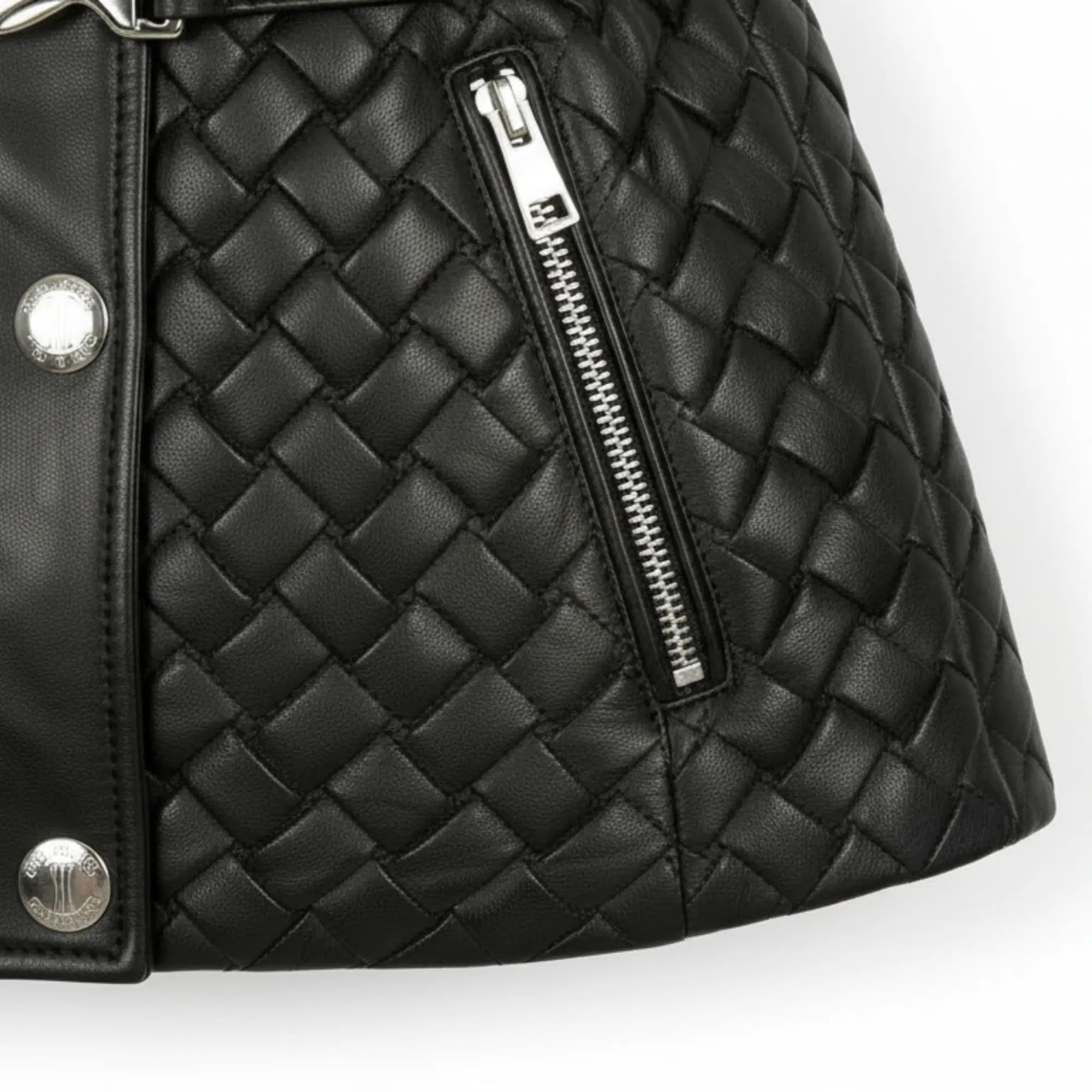 Women's black belted leather jacket back – RXD Leather