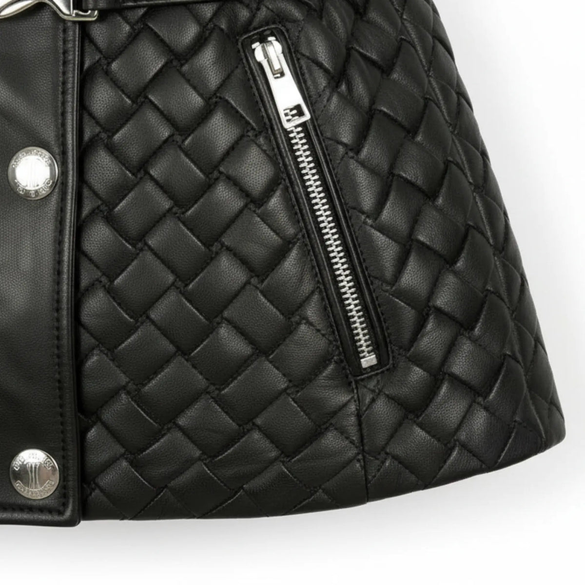 Women's black belted leather jacket back – RXD Leather