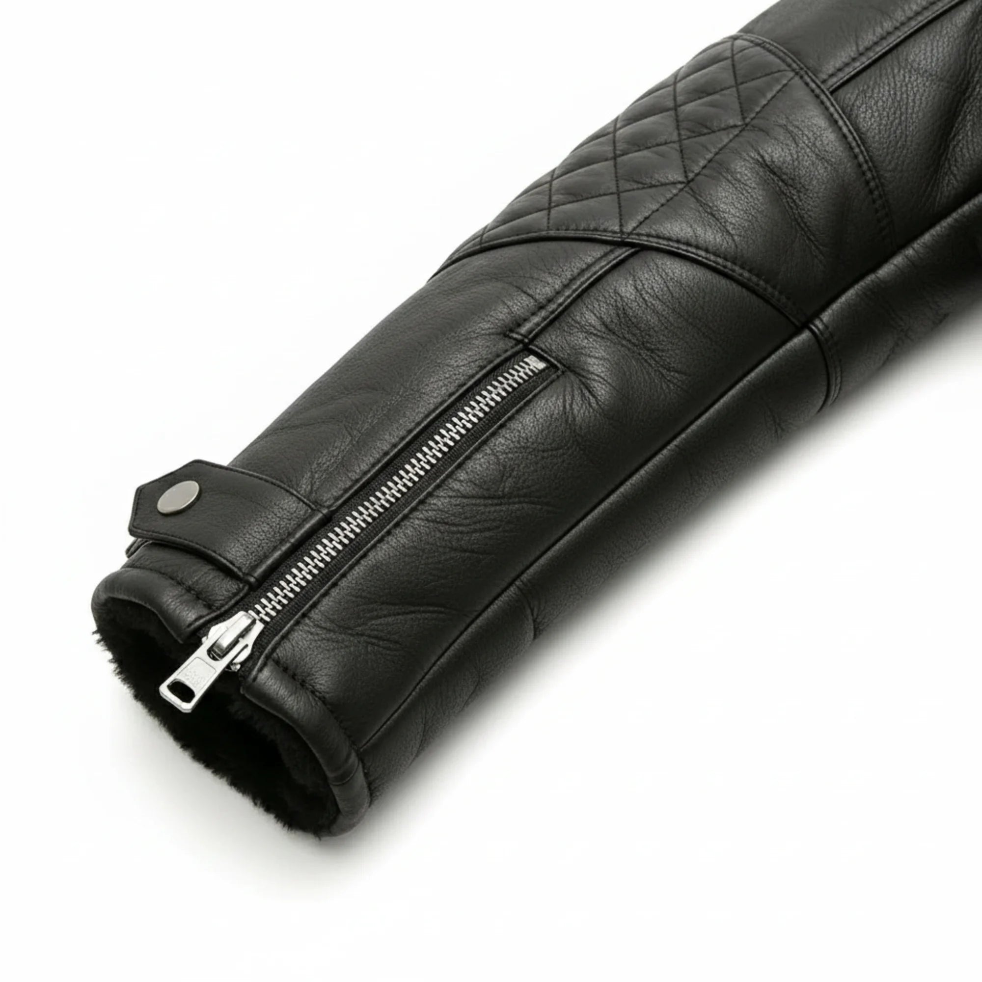 Women's Black Shearling Aviator Real Leather Fur Winter Jacket Coat - RXD Leather 00208