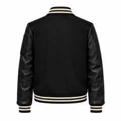 Women's black letterman varsity jacket – RXD Leather