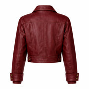 Women's cropped vintage distressed leather jacket – RXD Leather