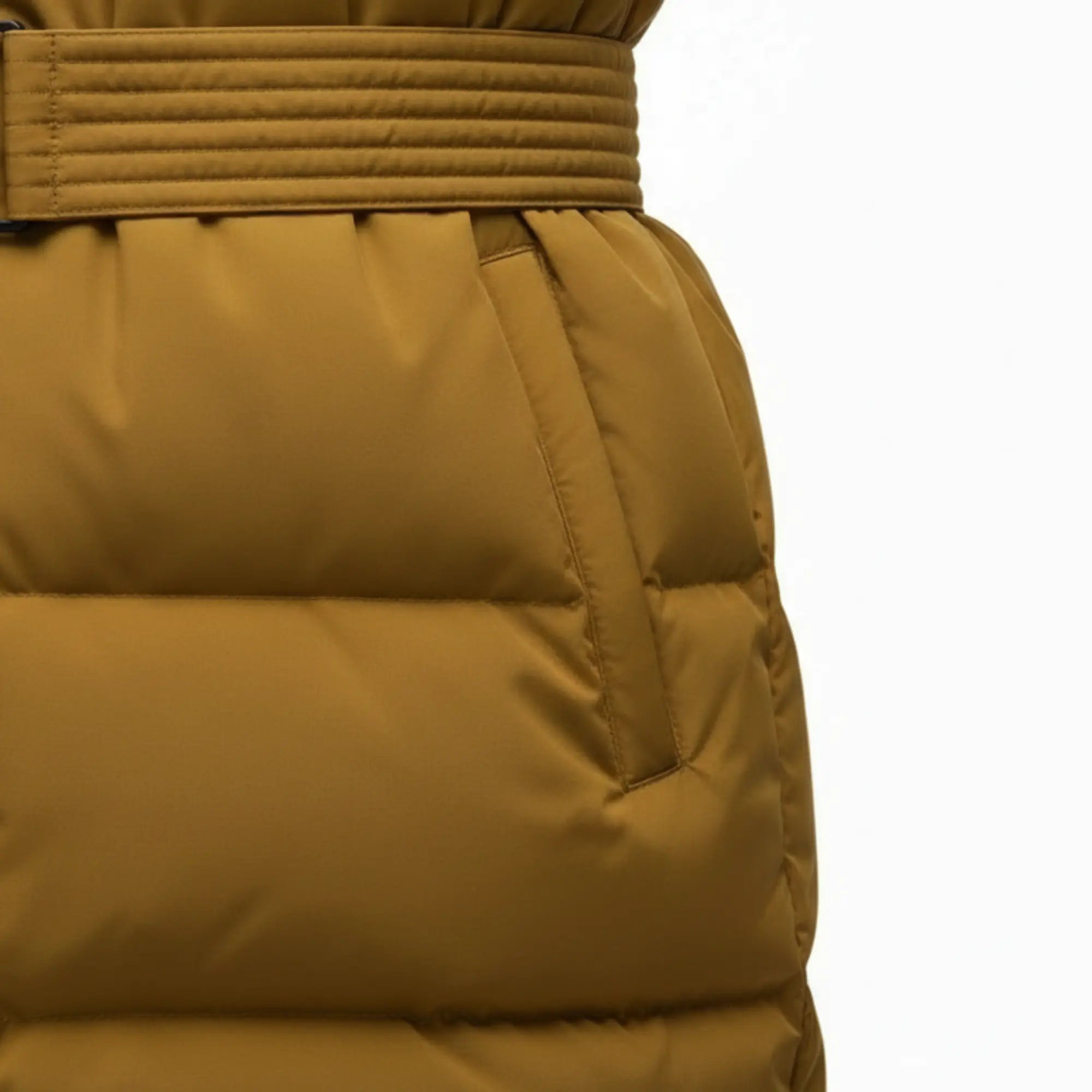 Women's brown down puffer jacket back – RXD Leather
