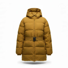 Women's brown down fill hooded puffer jacket – RXD Leather