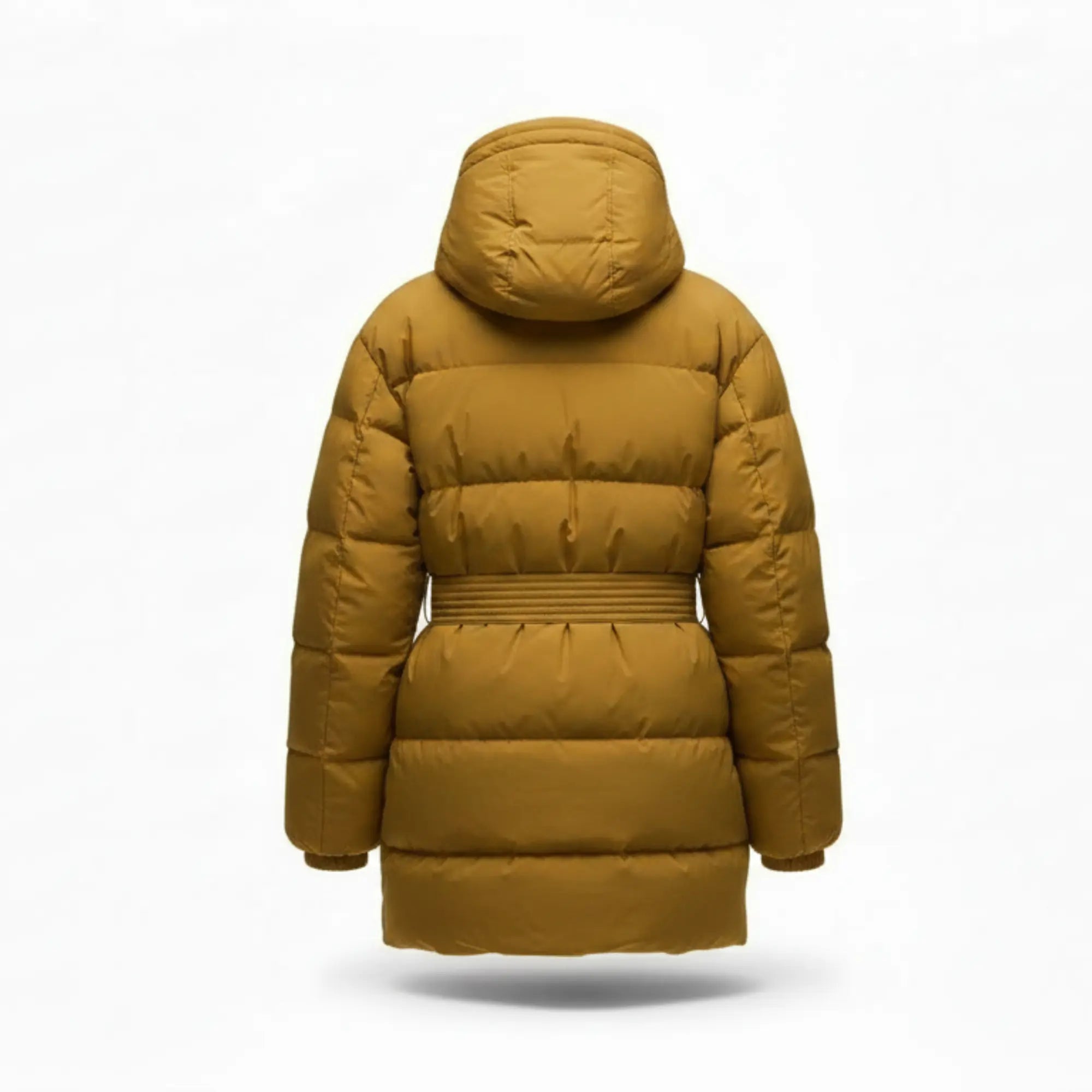 Women's long brown quilted puffer coat – RXD Leather
