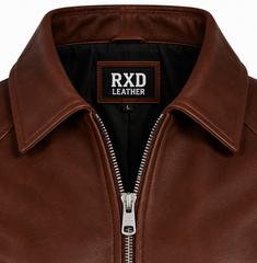 Women's brown faux leather jacket styled – RXD Leather