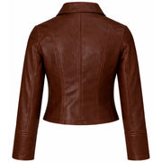 Women's slim fit brown biker jacket – RXD Leather