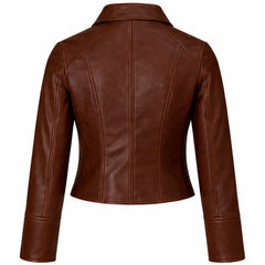 Women's slim fit brown biker jacket – RXD Leather