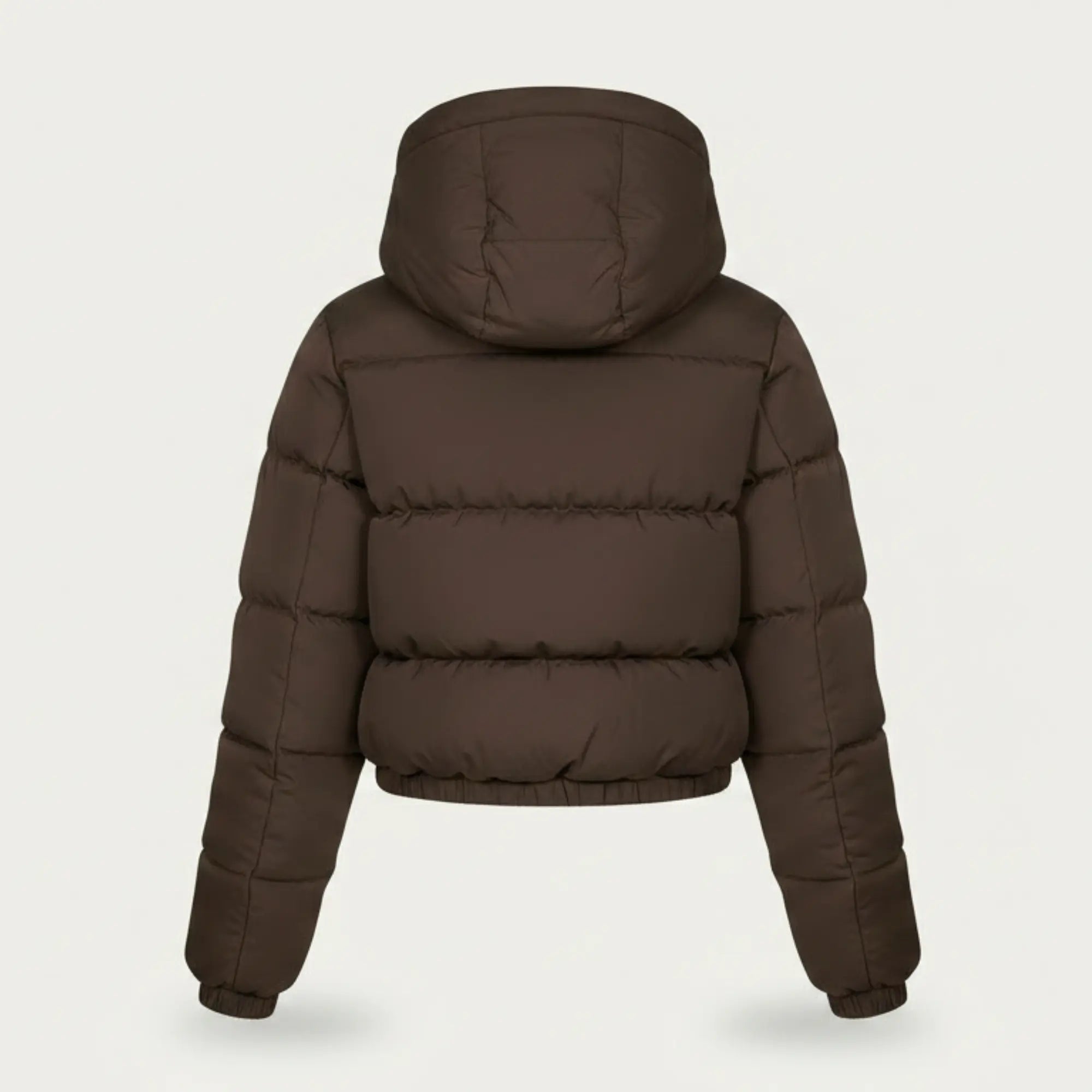 Women's brown puffer jacket with zip pockets – RXD Leather