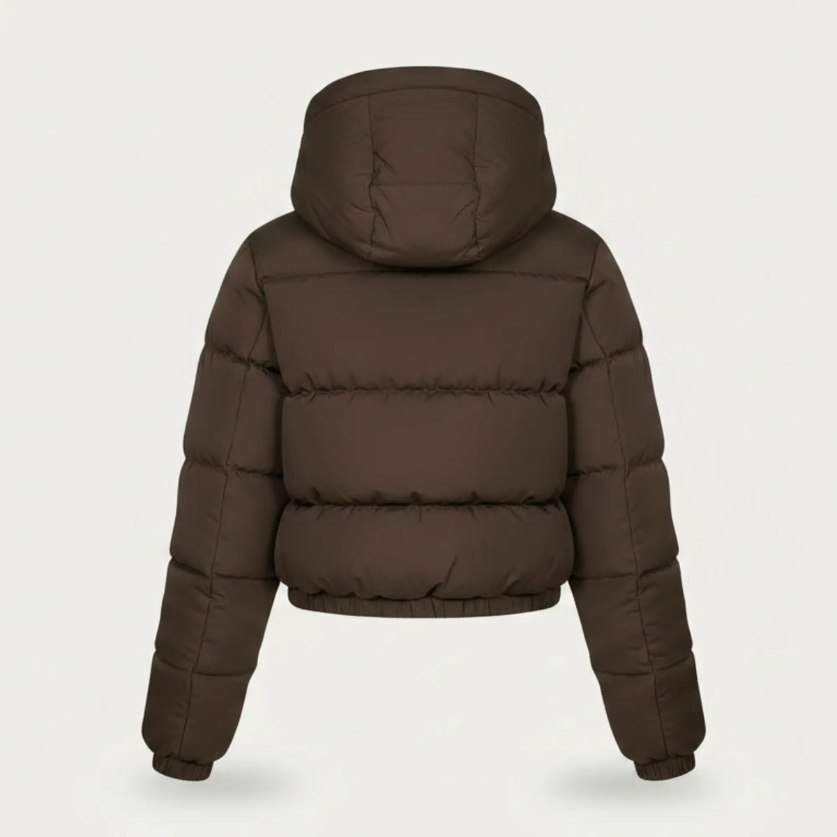 Women's brown puffer jacket with zip pockets – RXD Leather