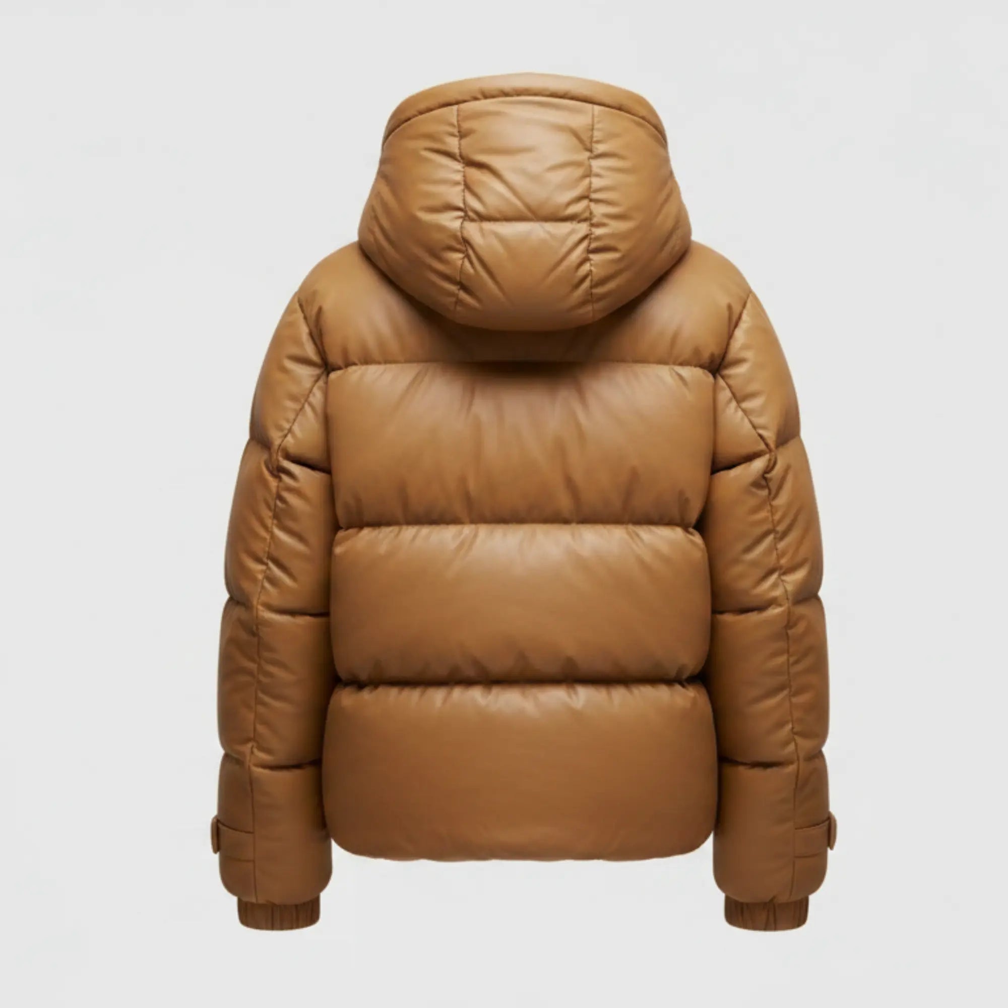 Women's brown quilted lambskin puffer jacket – RXD Leather