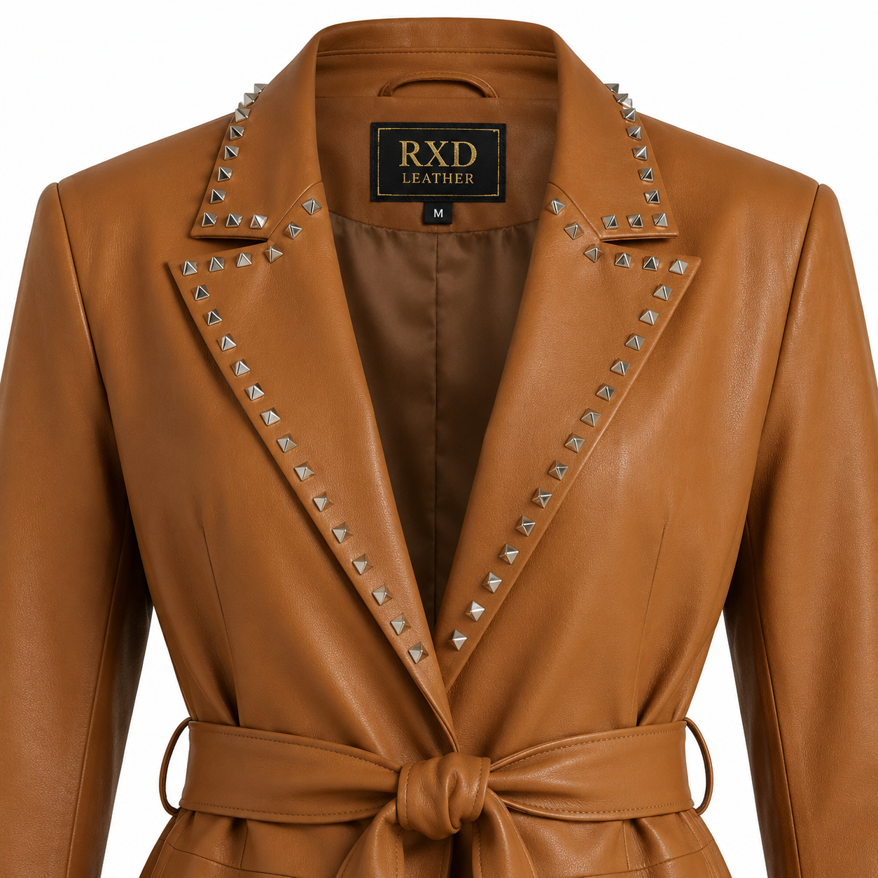Women's brown leather blazer styled – RXD Leather