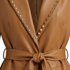 Women's brown leather blazer back – RXD Leather