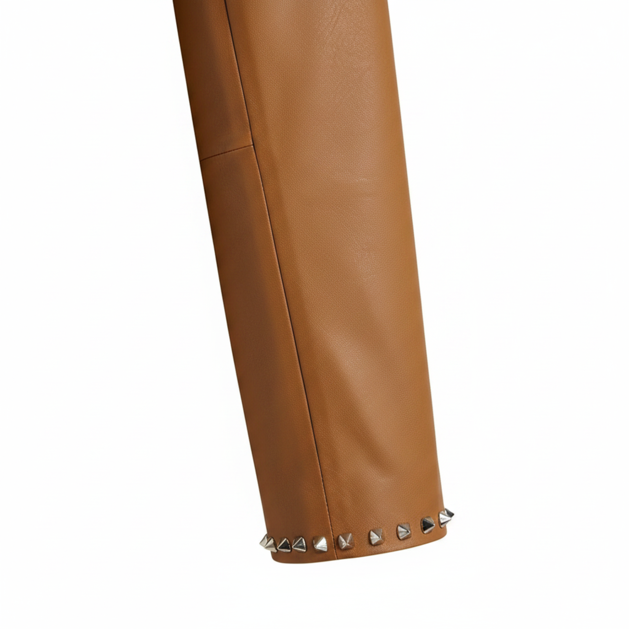 Women's brown single breasted leather blazer detail – RXD Leather