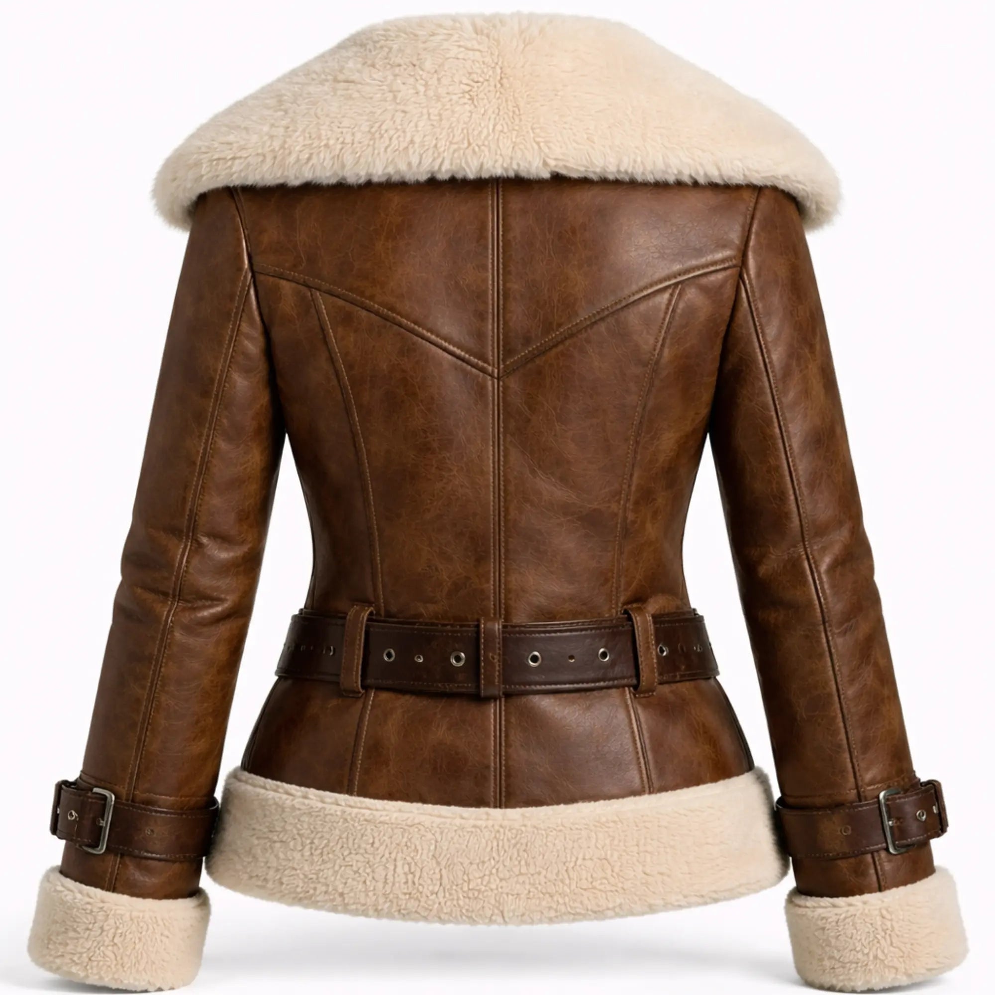 Women's shearling leather biker jacket – RXD Leather