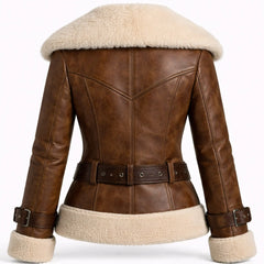 Women's shearling leather biker jacket – RXD Leather