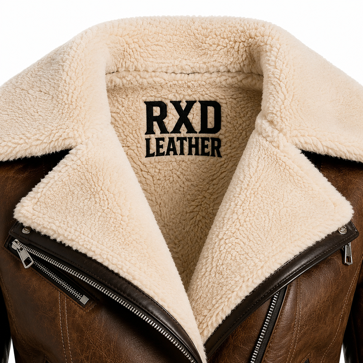 Women's brown insulated aviator jacket – RXD Leather