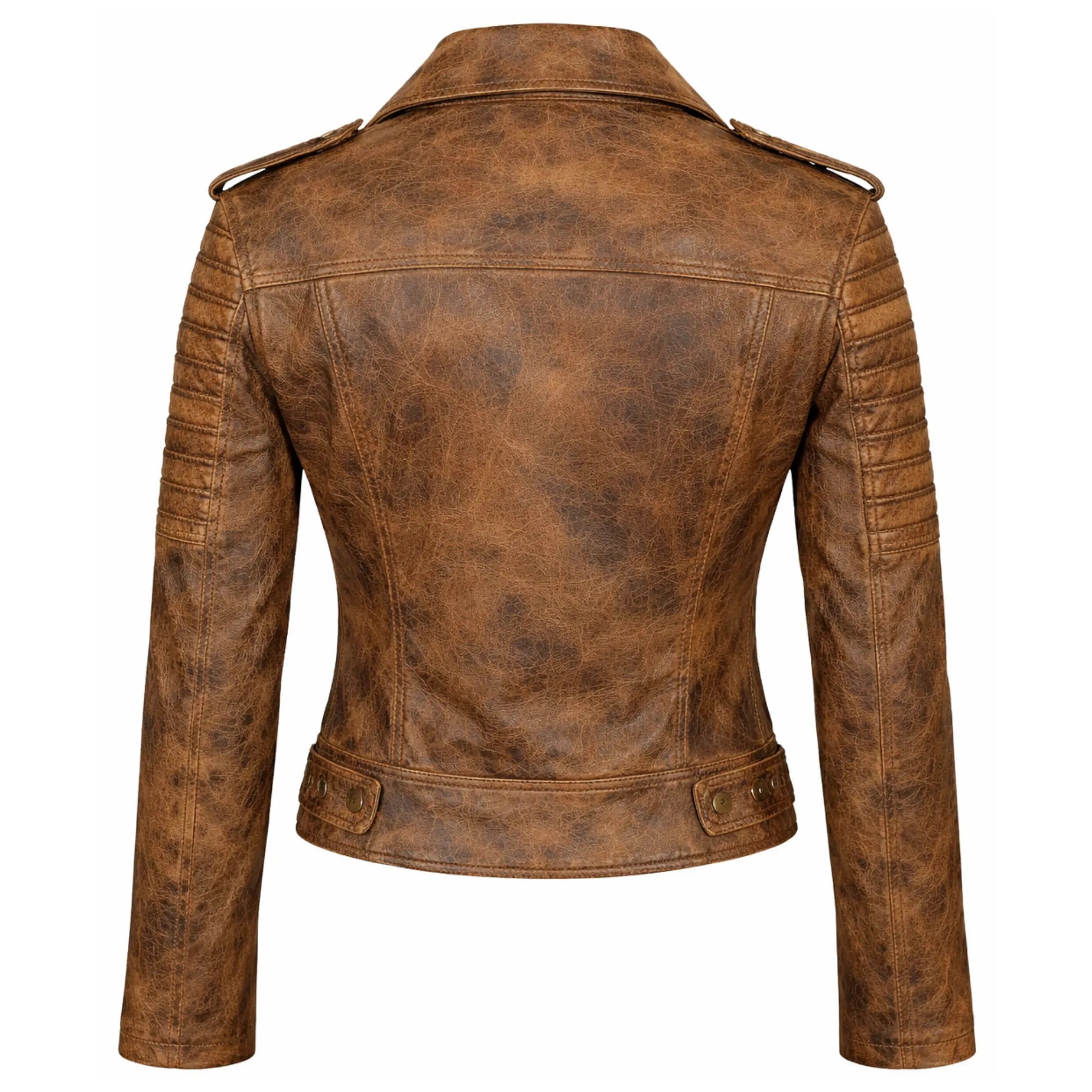 Women's slim fit brown leather biker jacket – RXD Leather