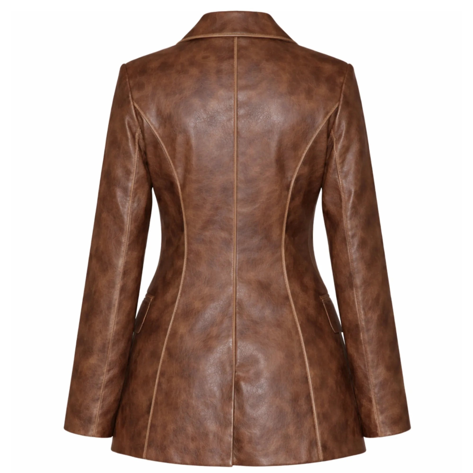 Women's tailored fit faux leather blazer – RXD Leather