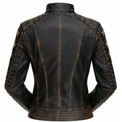 Women's slim fit distressed moto jacket – RXD Leather