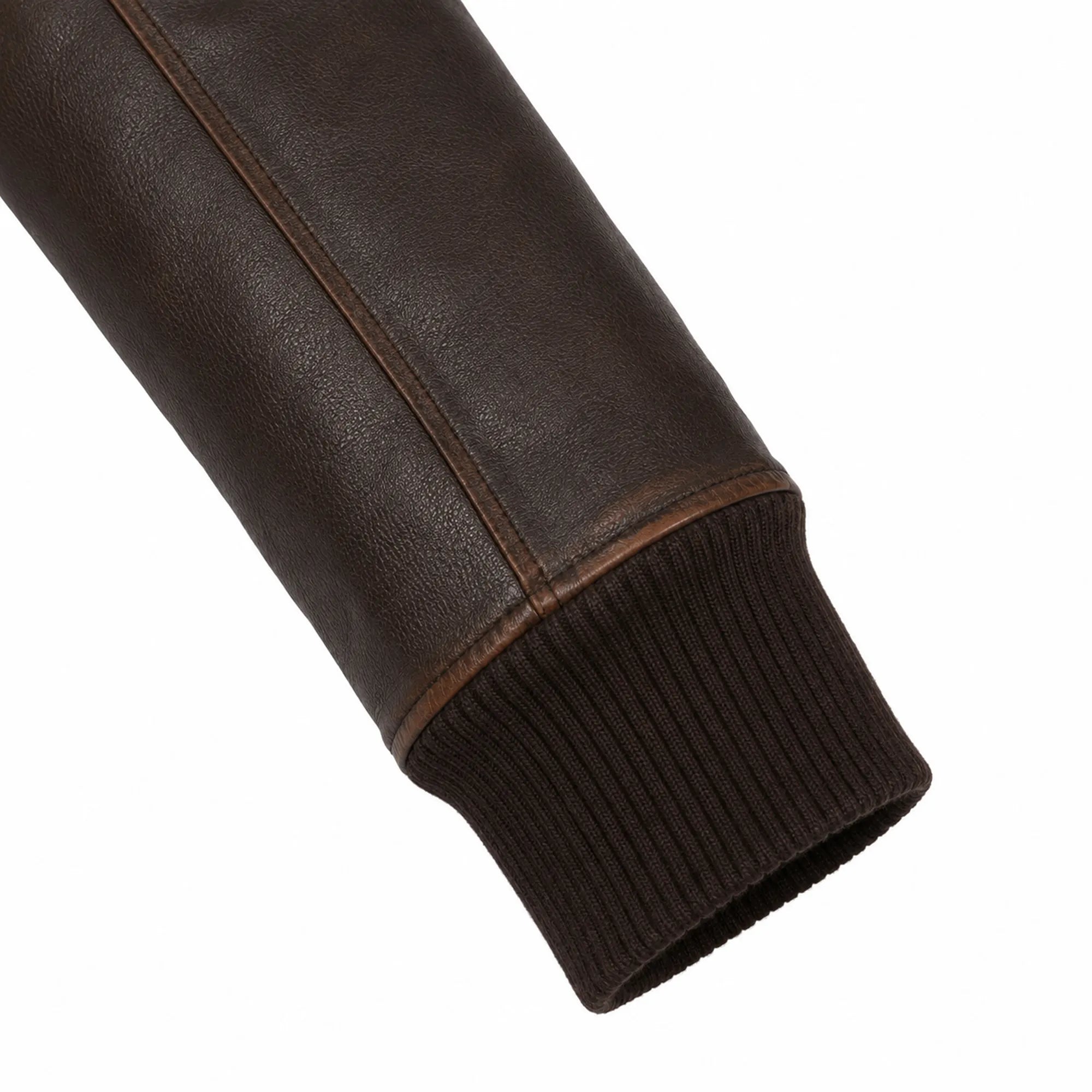 Women's goatskin leather A-2 bomber jacket detail – RXD Leather