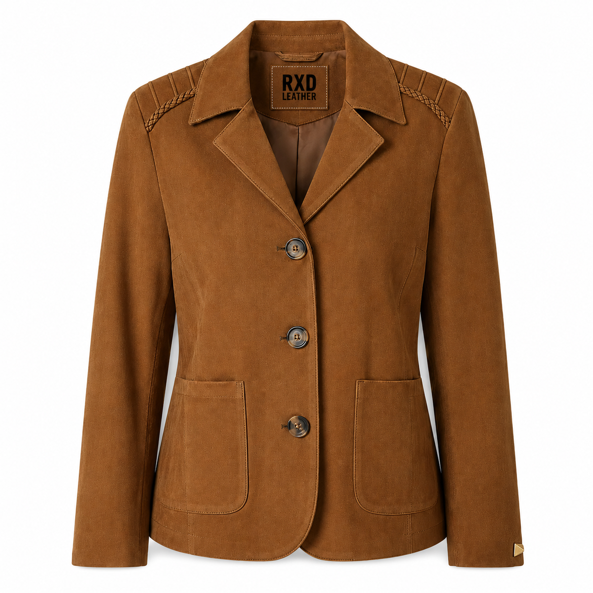 Women's Hazelnut Mock Suede Jacket Lightweight Casual Coat Style Wear- RXD Leather 00279