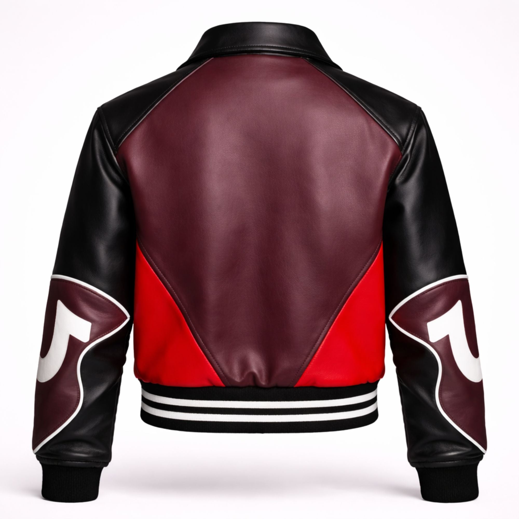 Women's cropped color block varsity jacket – RXD Leather