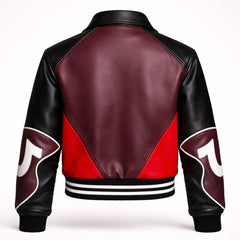 Women's cropped color block varsity jacket – RXD Leather