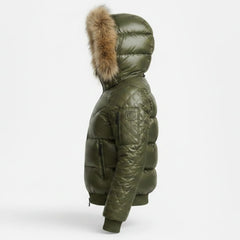 Women's waterproof olive winter ski jacket – RXD Leather