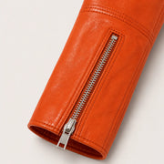 Women's supersoft orange leather jacket – RXD Leather