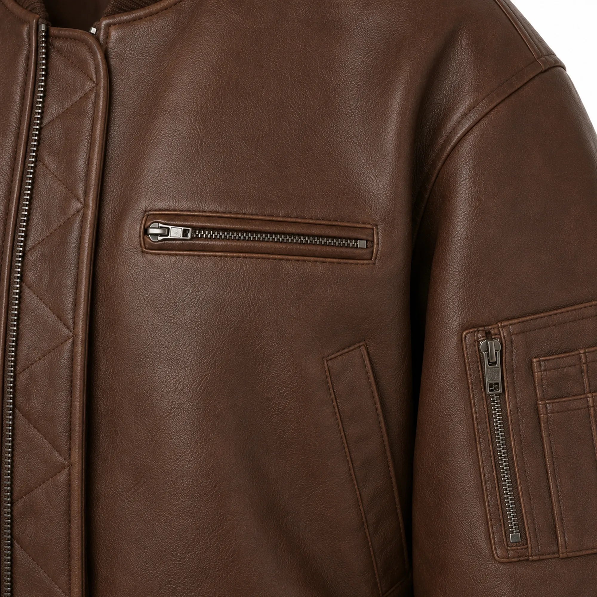 Women's brown oversized casual leather jacket – RXD Leather