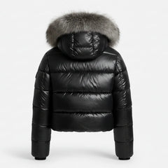 Women's cropped winter snow puffer jacket – RXD Leather