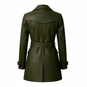 Women's belted faux leather blazer coat – RXD Leather
