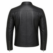 Men's black leather biker jacket with zip closure – RXD Leather