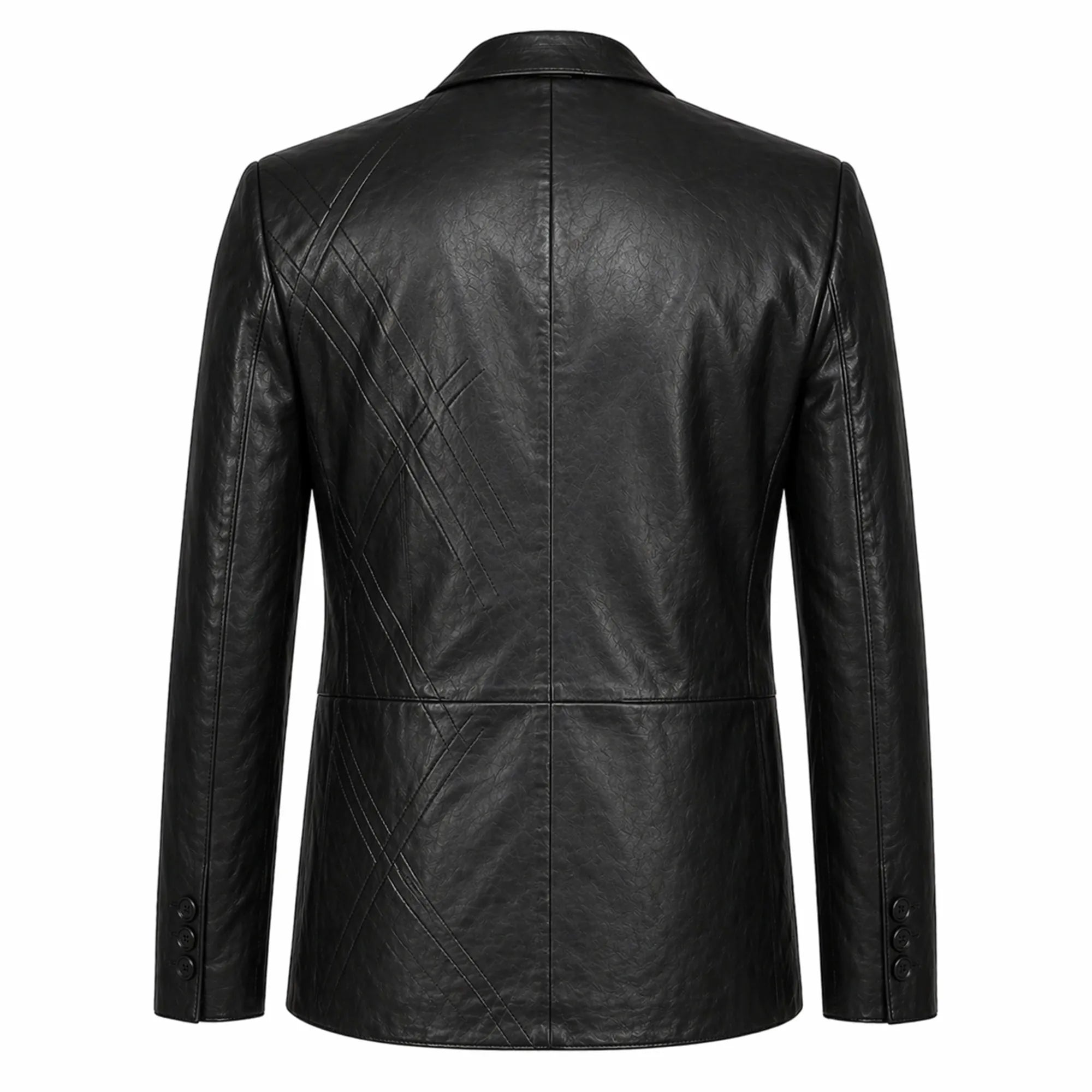 Mens Black Stretch Leather Blazer Jacket for Casual Formal Wear Style - RXD Leather 00237
