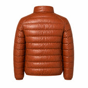 Men's black lambskin puffer jacket with zip pockets – RXD Leather
