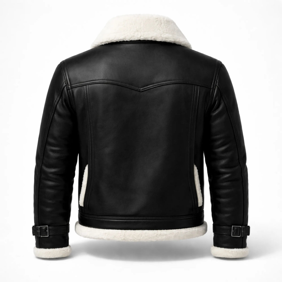 Men's black aviator jacket with buckle collar – RXD Leather