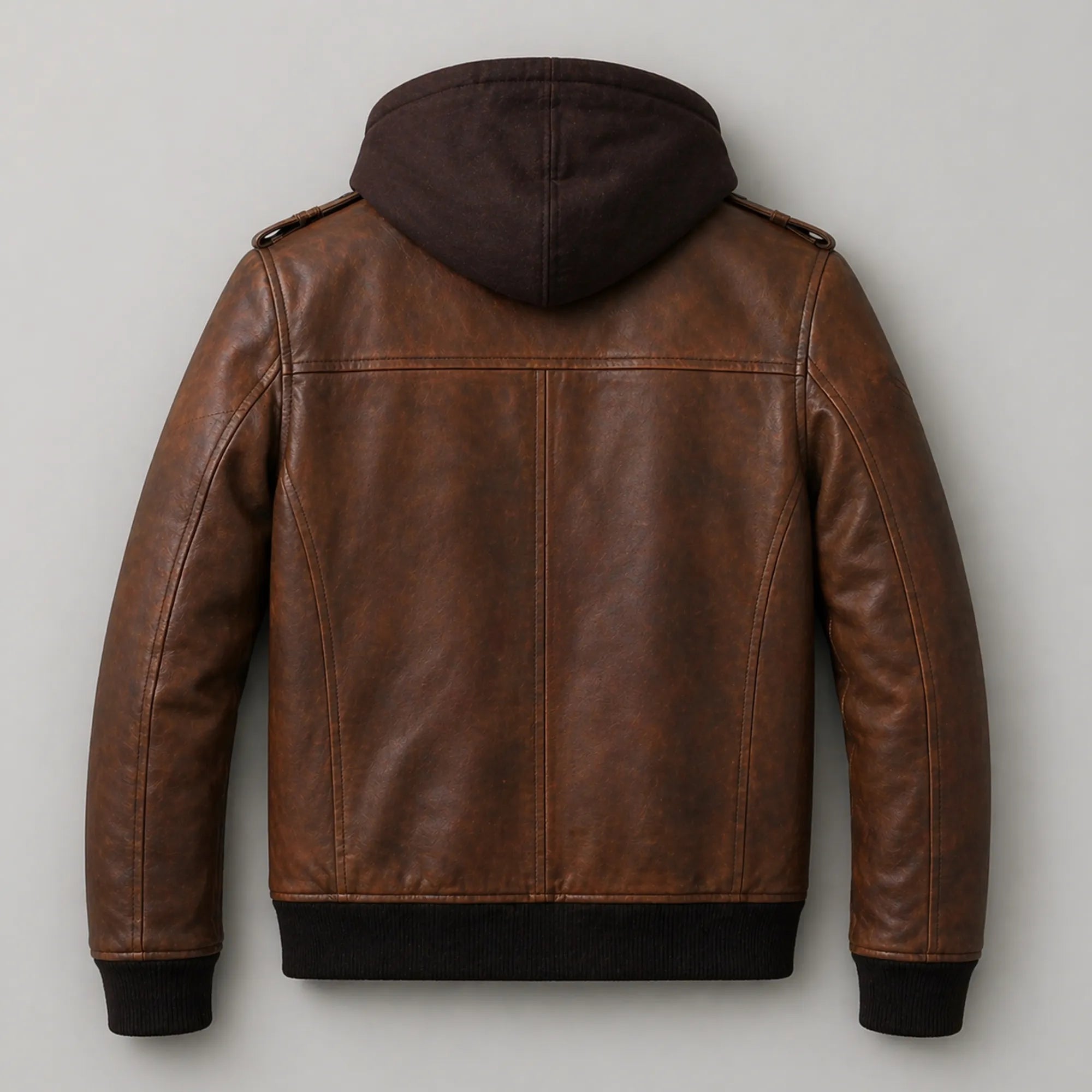 Men's Brown Distressed Lambskin Leather Biker Jacket Slim Fit Style Coat - RXD Leather 0011 